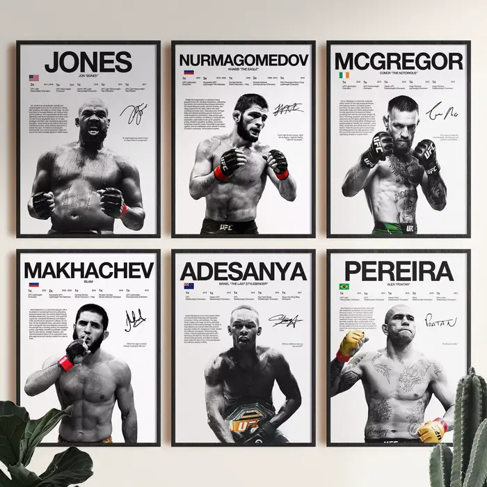 UFC Fighter Legend Boxer Champion affiche Art imprime les passionnés de Mma intérieur mur Art décor à la maison haute qualité toile peinture cadeau