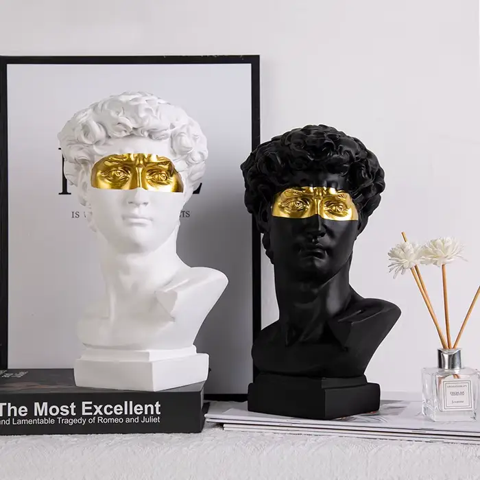 Décoration de maison européenne tête de David statues en résine décor à la maison Art abstrait moder