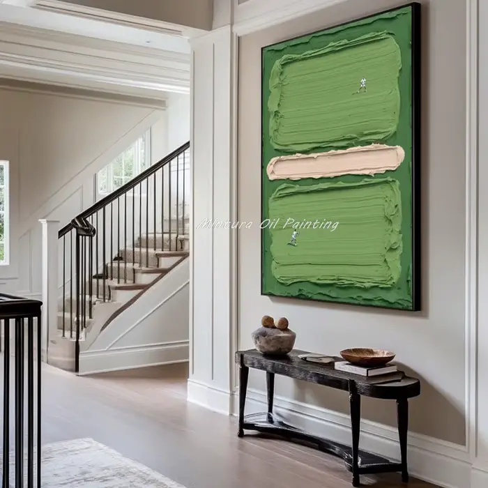 Mintura, peinture à l'huile sur toile de terrain de Tennis vert à Texture abstraite peinte à la main