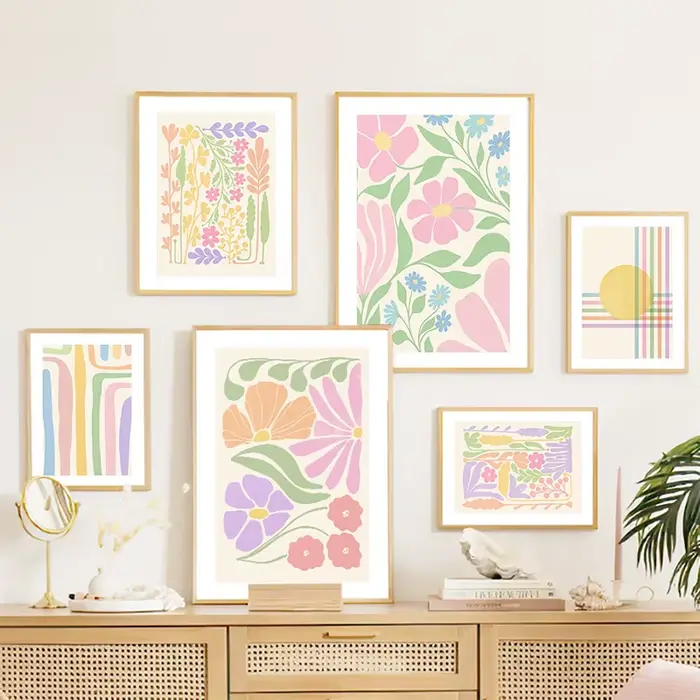 Toile d'art mural avec fleurs fraîches