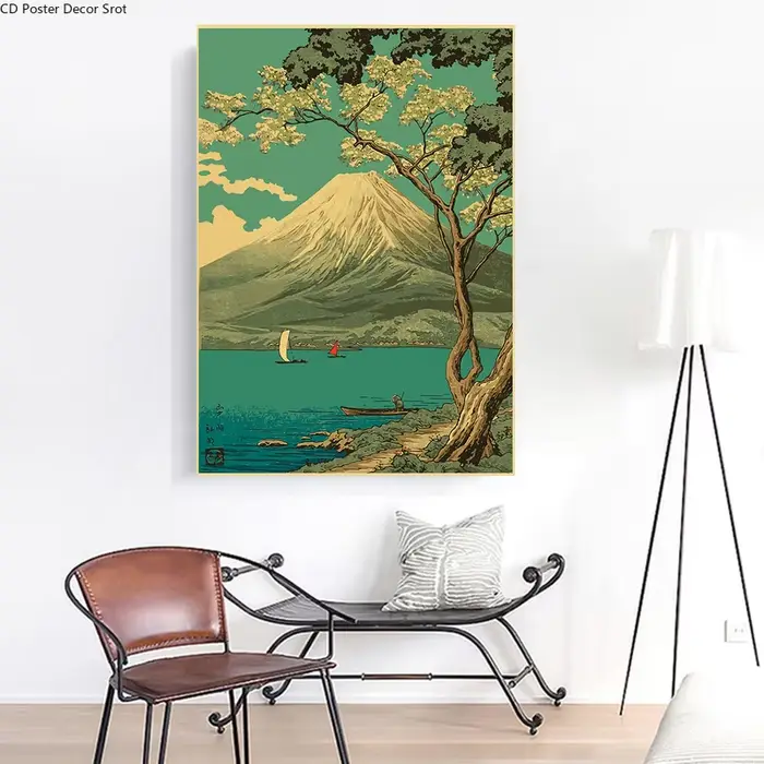 Affiche rétro série paysage japonais
