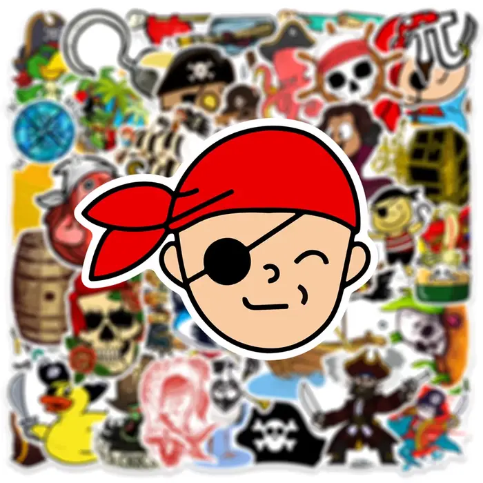 Autocollants de dessin animé Pirate Captain Sailor