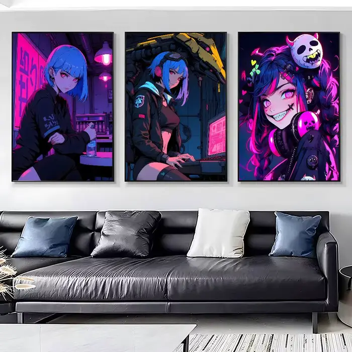 Poster artistique cool Cyberpunk Girl