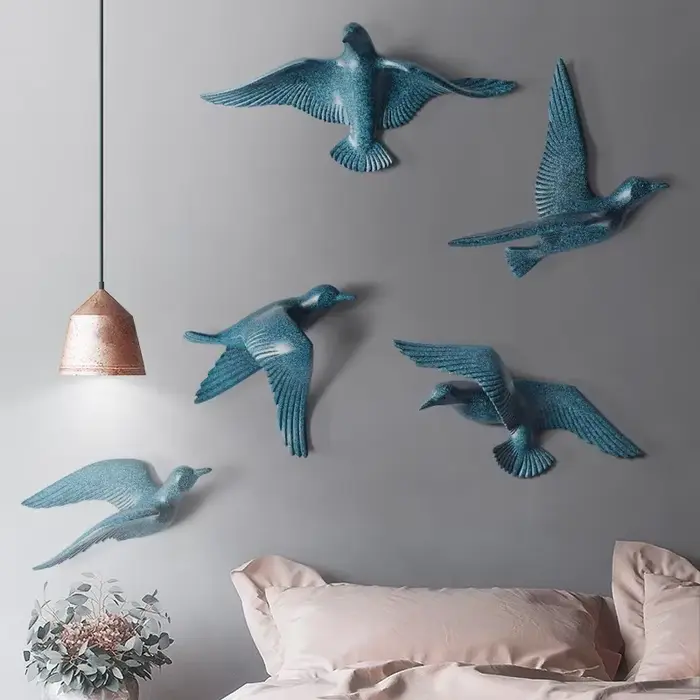 Décoration murale 3D en résine en forme de colombe pour salon européen