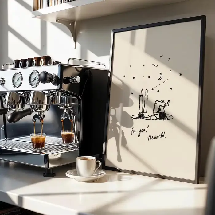 Art mural vertical neutre dessiné à la main pour vous