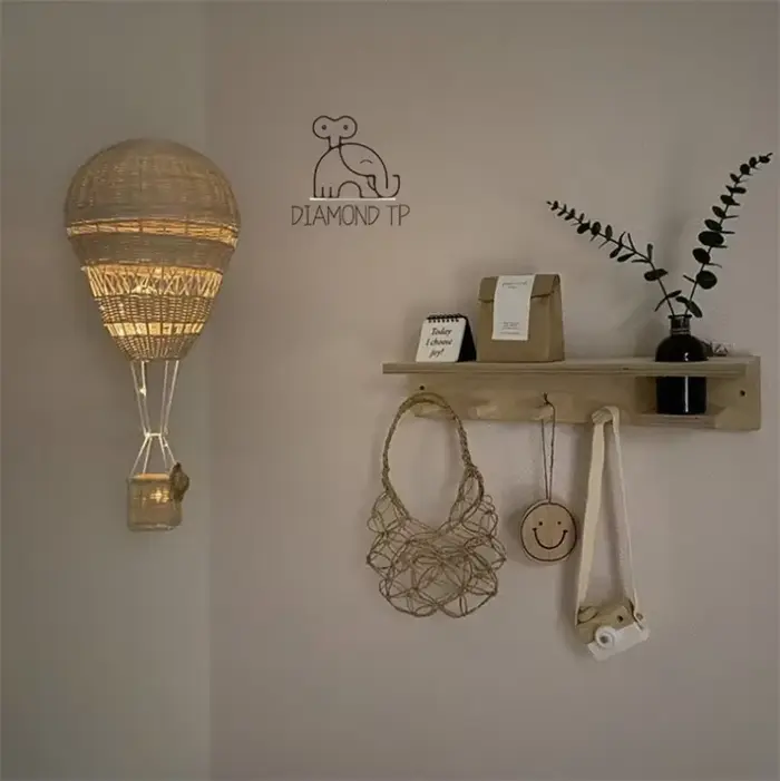 Décor de ballon à Air chaud en rotin tissé à la main