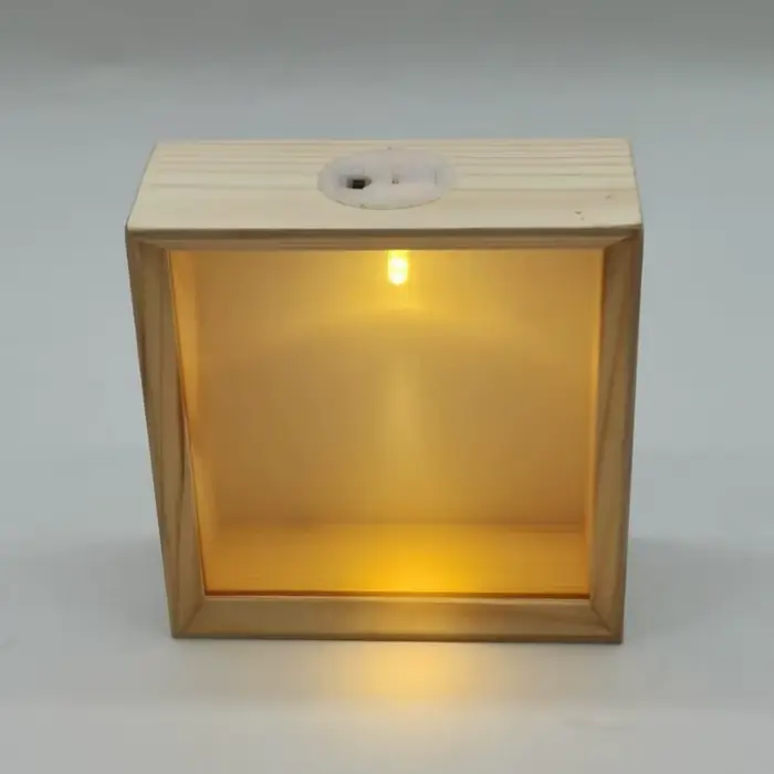 Cadre lumineux LED double face 3D en bois, boîte à ombre, vitrine d'affichage, cadre photo transparent lumineux pour cadeau ou chevet