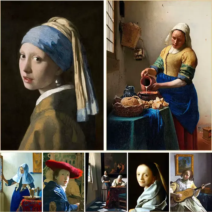 Johannes Vermeer-Affiches imprimées sur toile de coutumes célèbres