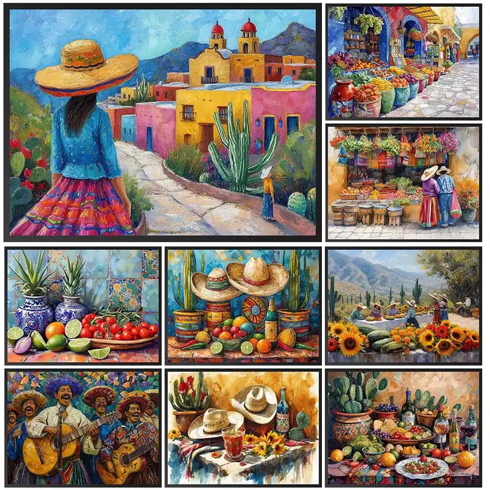 Affiche de marché du mexique imprimée