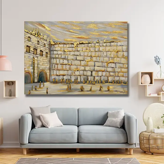 Peinture à l'huile juive abstraite moderne faite à la main