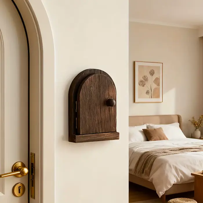 Cache-prise en bois artisanal