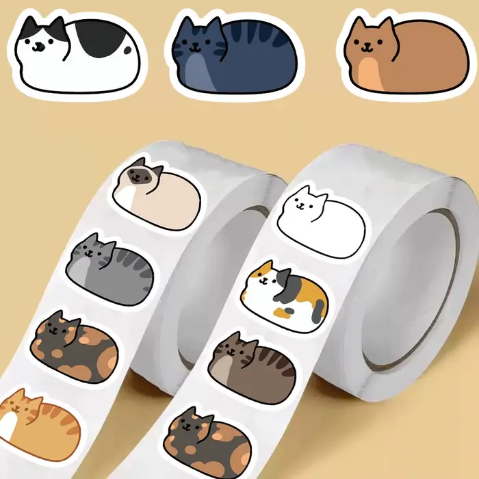 500 pièces Kawaii dessin animé chat Tuo Tuo rouleau autocollants planche à roulettes ordinateur portable bagages