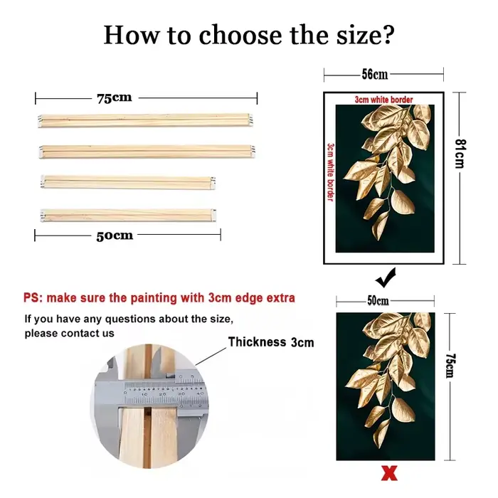 Cadre en bois décoratif pour peinture