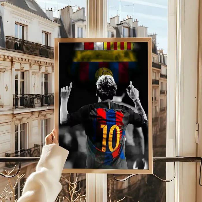 Affiche décorative murale de joueur de football légendaire M-Messi