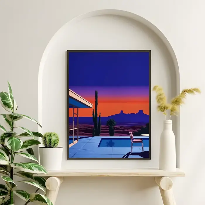 Affiche murale avec illustration rétro H-Hiroshi Nagai