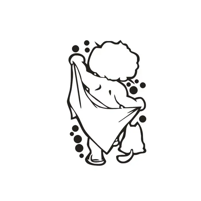 Dessin animé mignon enfants bain Stickers muraux porte en verre fenêtre étanche décor Art Mural bébé