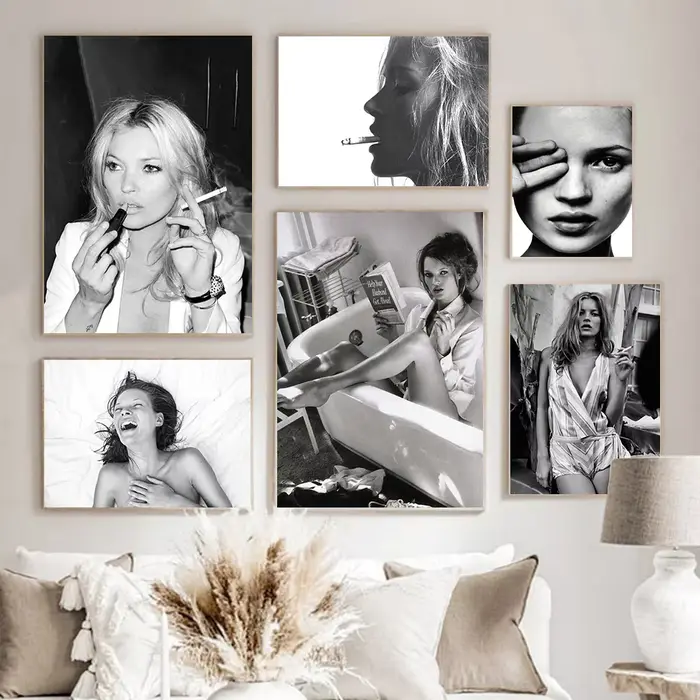 Cadre photo avec peinture sur toile pour femme