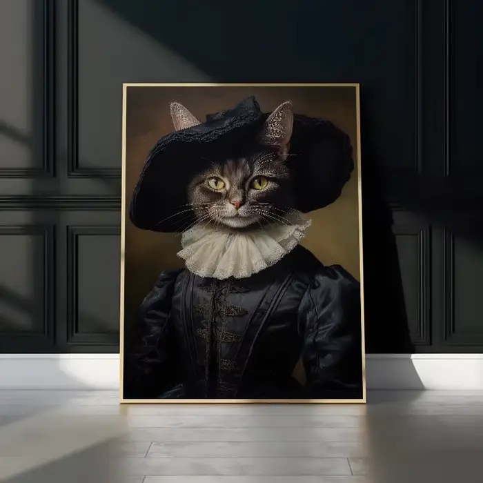 Portrait de chat de la Renaissance Vintage
