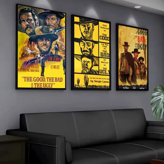 Affiche Le G-Good, le Mauvais et le Mignon en papier PP moderne, autocollant mural décoratif minimaliste pour café, bar, décoration murale de la maison, cadeau