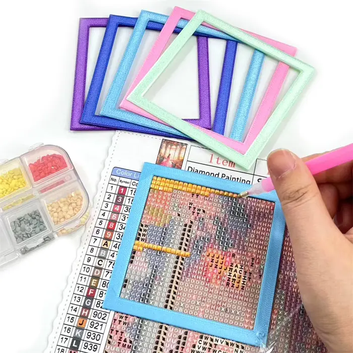 Cadre de peinture diamanté léger, 2 pièces, cadre auxiliaire pour la peinture diamantée, pour les amateurs d'artisanat, cadeau pour adultes débutants
