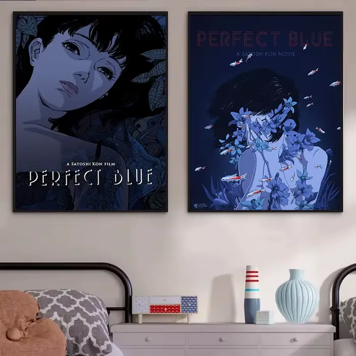 Affiches bleues parfaites de l'anime Kon Satoshi