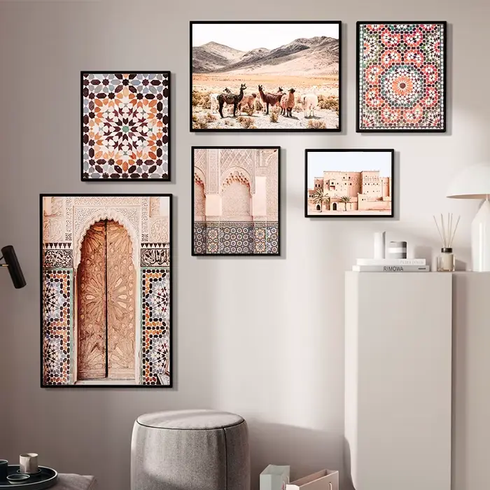 Toile d'art mural marocain imprimé