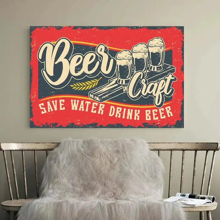 Affiche d'art mural de bière vintage