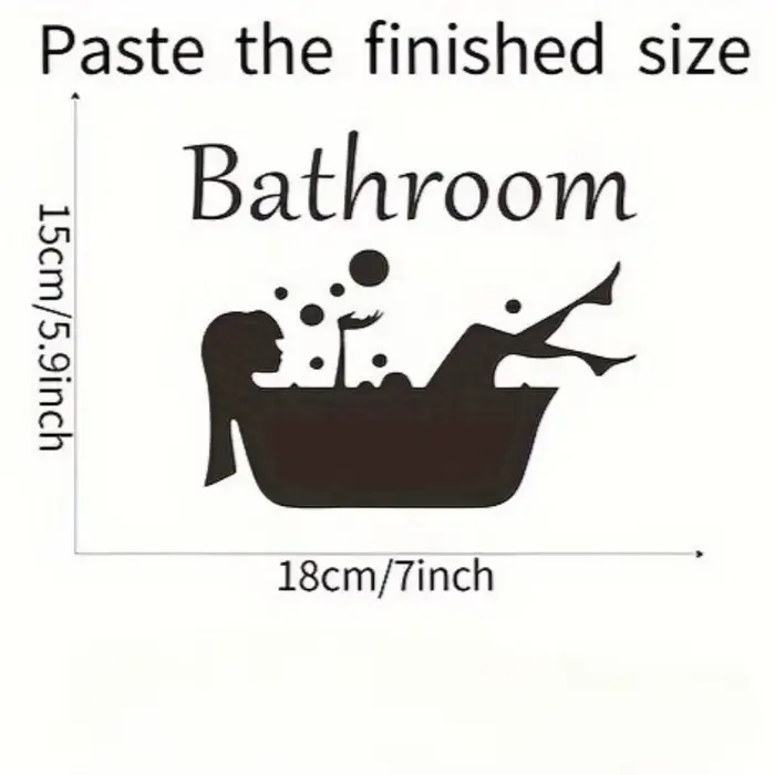 Autocollant mural auto-adhésif pour salle de bain – Design de baignoire et de bulles