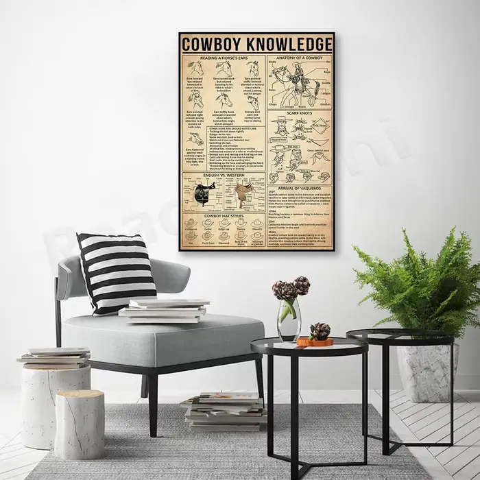 Impressions sur toile d'art mural Cowboy Knowledge