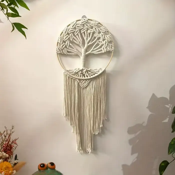 Mur en macramé tissé à la main, arbre de vie, Boho Home Wall Decor, chambre à coucher, pépinière, ap