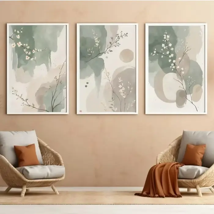 Affiche florale moderne Zen Japandi