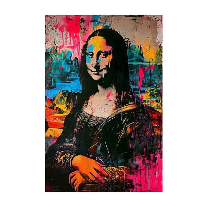 Mona Lisa Pop Art Print Graffiti Canvas Poster, Prhonneur, Modern Famous Customs, Wall Art, Manage f