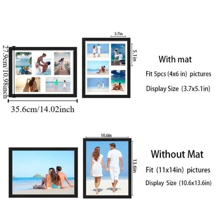Cadre photo multifonctionnel à 5 compartiments