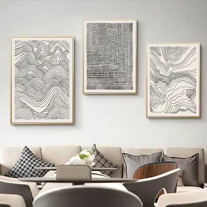Toile de peinture nordique noir et blanc