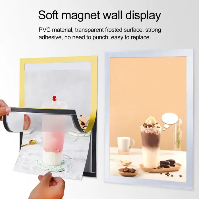 Cadre photo magnétique A3/A4 à fixer au mur