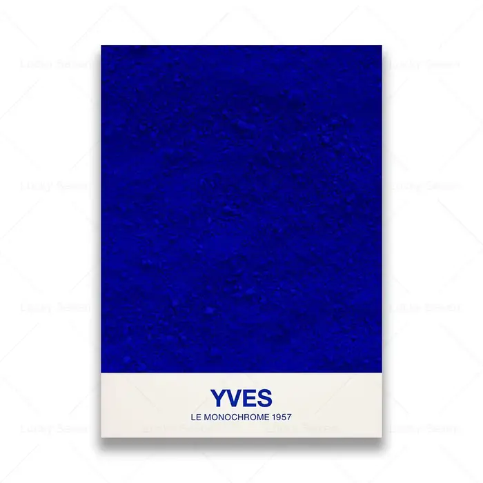Affiche d'exposition de couleur bleue Pop, impression artistique abstraite, peinture sur toile, auto