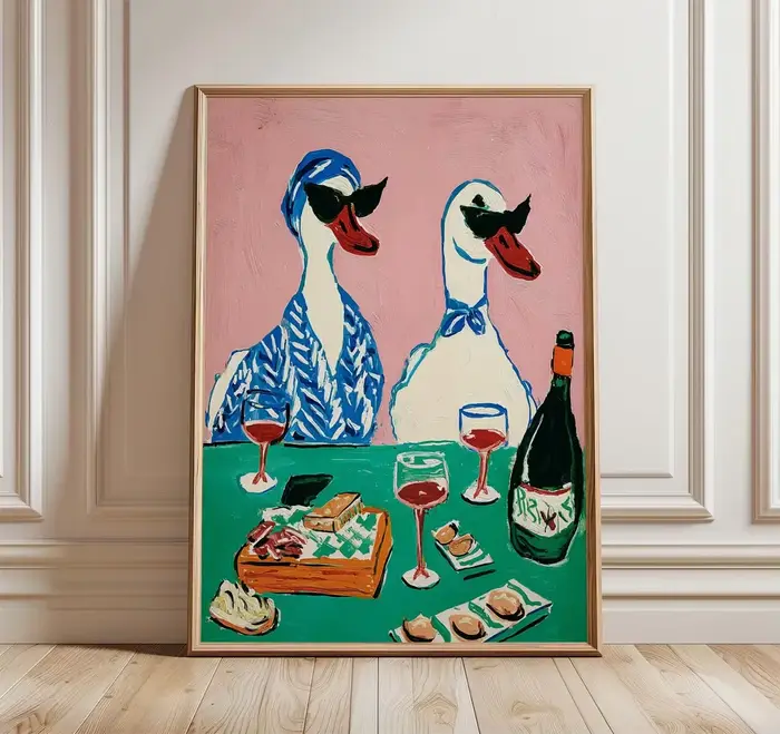 Impression d'art de fête de vin de canard