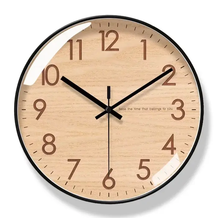 2025 nouvelle maison mode montre murale Texture en bois Simple horloge
