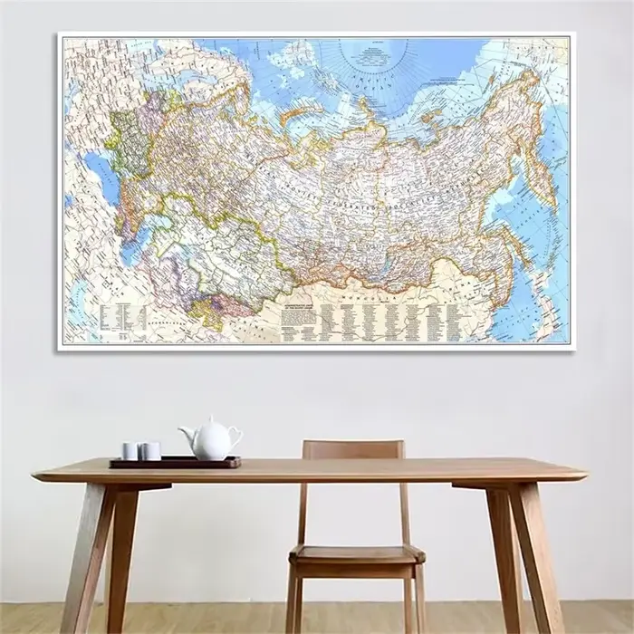 Affiche murale rétro carte du monde de la russie 1976, 150x100cm, image, peinture artistique, fournitures de bureau éducatives, décoration de maison