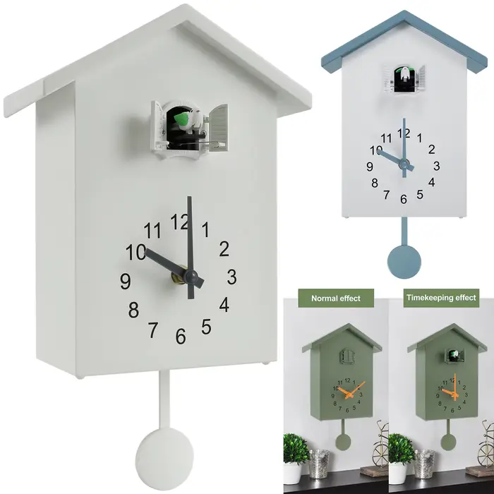 Horloge murale coucou avec maison d'oiseau Chimer