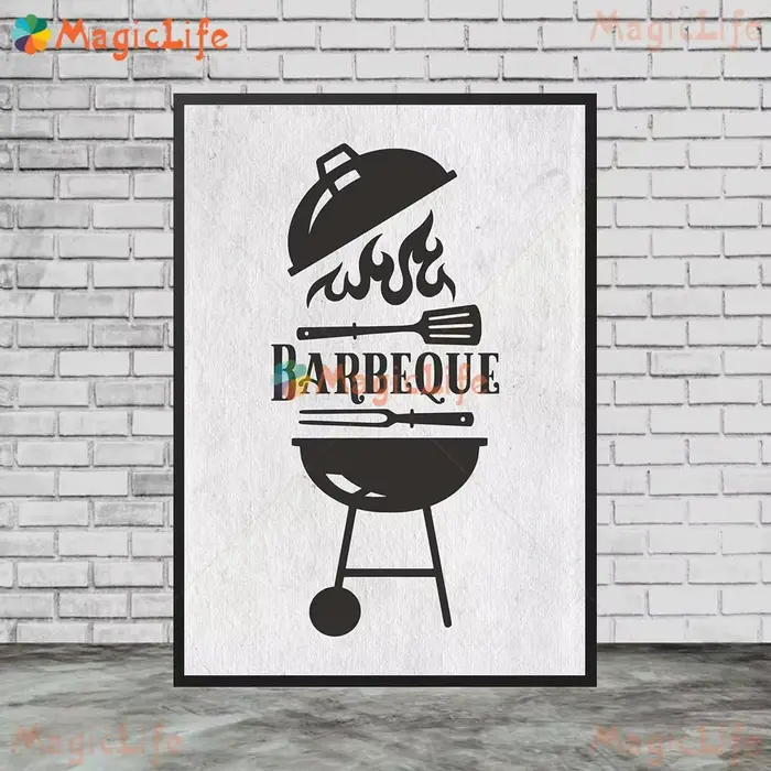 Affiches de cuisine amusantes avec citations de barbecue, images murales pour décor de salle de cuis