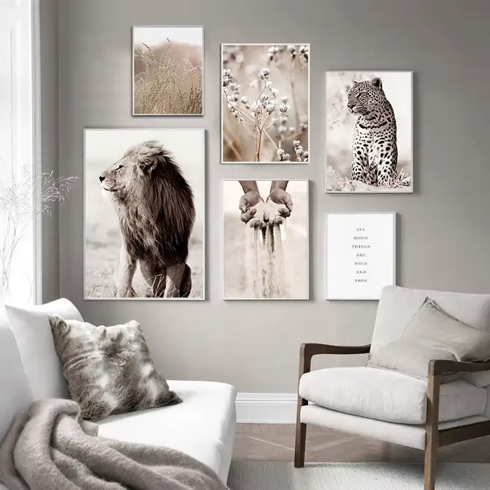 Affiche d'art mural décoratif scandinave beige