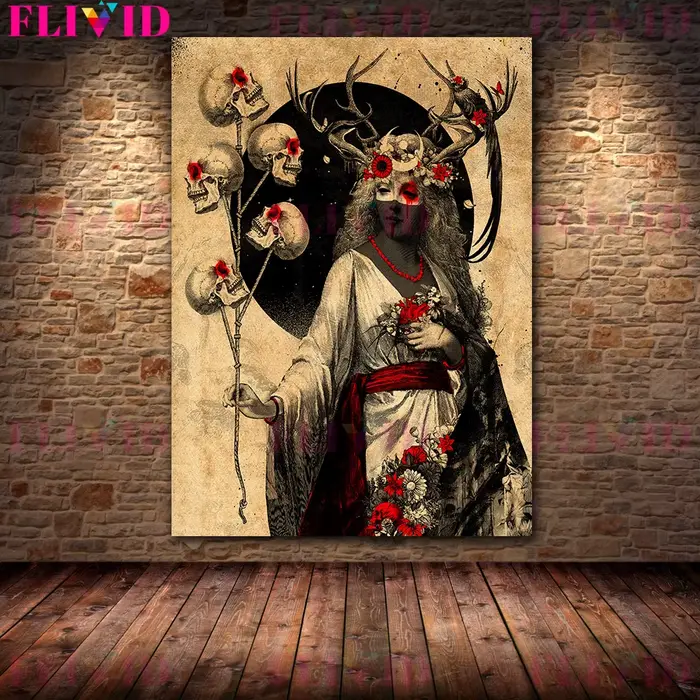 Toile d'art mural Vintage avec le pouvoir effrayant de la sorcière, décoration imprimée, affiche d'a