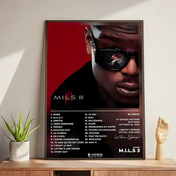 Affiche de rappeur français n-ninho, autocollants muraux modernes et élégants pour décoration de mai