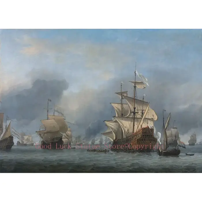 Peinture de la Capture du Prince Royal, 13 juin 1666, # Willem van de Velde des pays-bas, vente en g