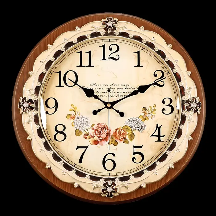 Horloge murale rétro en bois massif