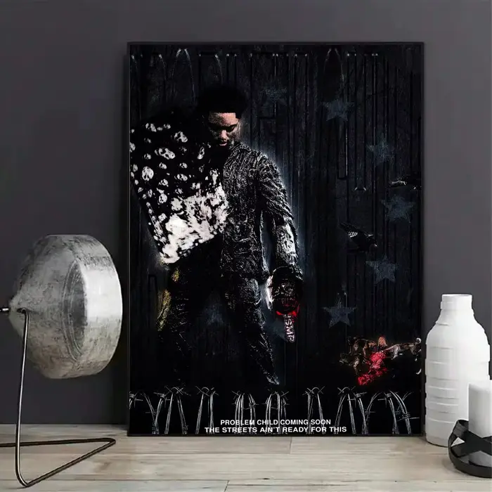 1PC Rapper S-SINN6R Peinture Calligraphie Moderne Affiche sur Toile Décoration Murale Esthétique pou