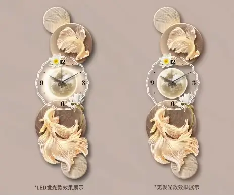 Fancy European Luxury Wall Clock Aesthetic Silent Luminous 3d Bedroom Wall Clock Minimalist Girls Or