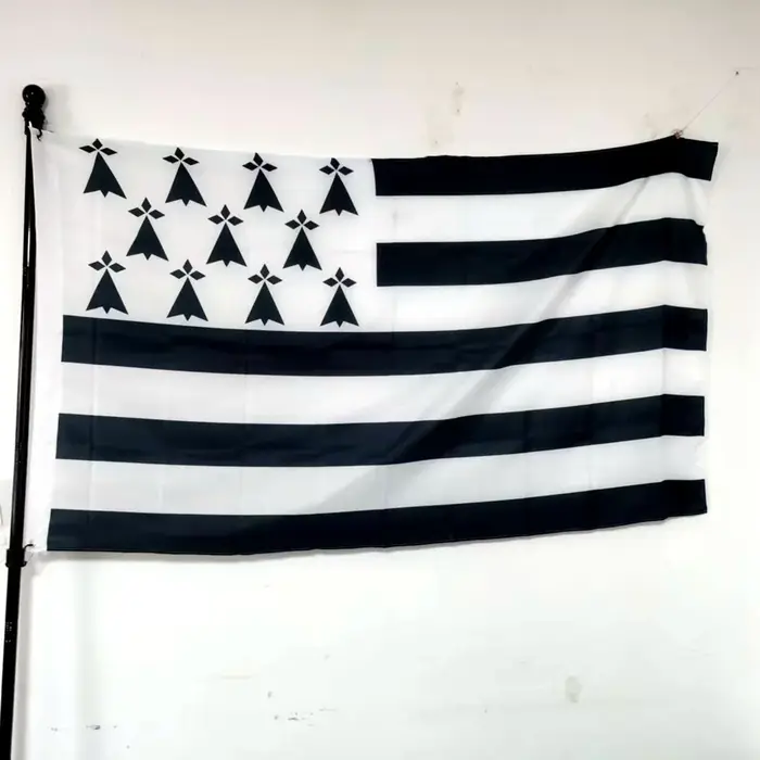 Drapeau de Brittany pour décoration, bannière imprimée en polyester, Script de Bretdesktop, France, 