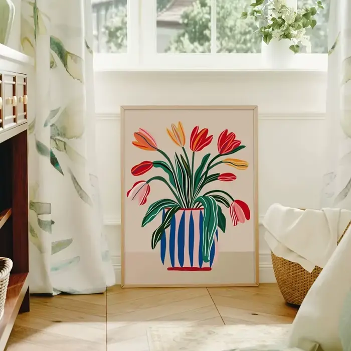 Art mural tulipe coloré